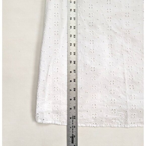 J. Crew Factory White Eyelet Summer Dress Off Shoulder Size XS J0976 - Picture 4 of 6